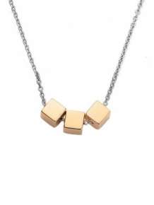 JOY de la LUZ JLN027-45 Layered Necklace 3 Cubes Goldplated 45-48cm